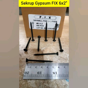(100 pcs) Sekrup Gypsum FIX 6x2\" / Skrup Gipsum / Drywall Screw (5CM)