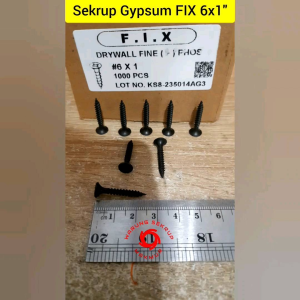 (100 pcs) Sekrup Gypsum FIX #6x1" / Drywall Screw (2.5CM)