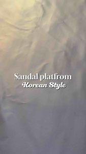 Rr Store Sendal Platfrom Wanita Nova dengan Gesper Model Korea Sandal Cewek Karet Slop Hitam