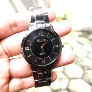 Jam Tangan Rantai Hitam Pria / Wanita / Couple AB 020