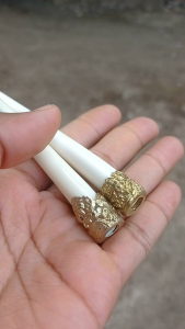 Pipa once cangklong tulang sapi kerbau iga duyung variasi alpaka silver lubang multifungsi