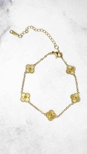 Crown Joyería - Bracelet Gelang Joowon Fashion Wanita Made in Korea Clover Vintage Anti Luntur Karat Garansi 1 Tahun
