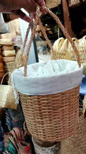 Tas rotan bulat - tas anyaman rotan - tas jinjing wanita - tas rotan coklat