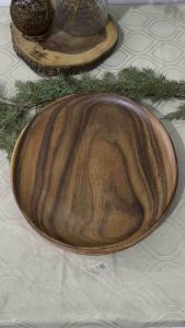 14 inches WOODEN ROUND TRAY/ PLATTER/ SERVING PLATE | CHARCUTERIE CHEESE SUSHI BOARD| ACACIA WOOD