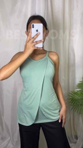 Bestmoms - Carmela Overlap Sleeveless Maternity and Nursing Breastfeeding Pregnancy Blouse Top