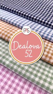 [MINIMAL 2X KLIK UNTUK 1 YARD] Kain Ecer bahan Katun Dealova 52 - Kotak 0.25 cm Premium HARGA 1/2 YARD