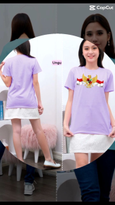 Seller Kaos Wanita //Baju Atasan Cewek // Oblong Lengan Pendek GARUDA BENDERAH MERAH PUTIH