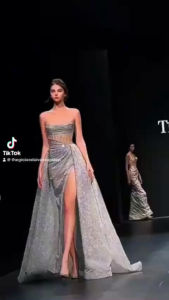 Váy dạ hội cúp ngực đầm dạ hội đuôi cá phong cách Châu Âu