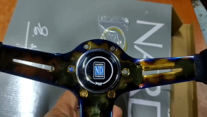 NARDI SPORT STEERING WHEEL 14inci Leather Titanium