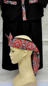 free iket satu stel Baju pangsi anak laki/baju seragam pangsi anak sekolah motif batik nasional merah