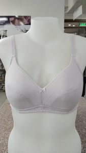 Avon Alexa Full Cotton Beige and pink wireless bras with adjustable straps and front closure.