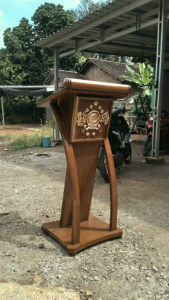 Mimbar Podium Jati Jepara Termurah Free LOGO WARNA
