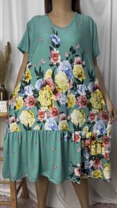 ELSA PLUS SIZE (UPTO 3XL) RUFFLES PAMBAHAY DUSTER DRESS WITH ONE POCKET