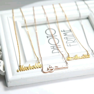 Kalung Nama Custom Motif Polos Bisa Diukir Nama Mu (COD)/Kalung Wanita Keren 2025