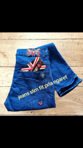 celana jeans panjang pria model kantong depan miring street slim fit