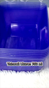Bundara Pr-658 (Satu set isi 6 pcs Warna warni) Thinwall 750ml anti pecah/kotak makanan rectngle/Thinwall envi anti pecah