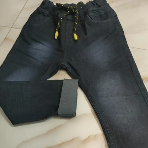 Celana Panjang Jeans Anak Laki-laki Cowok 3-13 Th Stretch Melar Spray Hitam Putih Ringkel Polos
