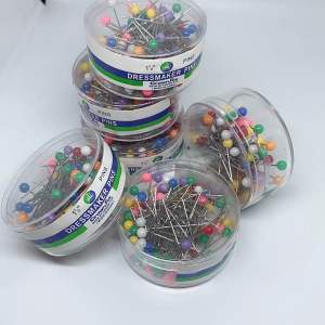 CrownFox | Colorful Dress Maker’s Pearl Pin head in a Case Sewing