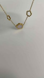 Veloura “Lucky Bloom Duo” Reversible Clover Bracelet | 18K Gold Plated Dual-Side Black & White Design Adjustable Chain