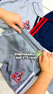 1SET 2PCS BOY 2-8YRS SHORT PANT COTTON STRETCHABLE WAIST