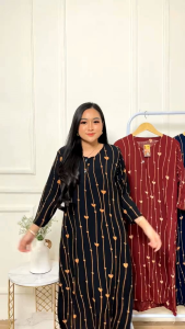 Daster Longdress Busui Dress Lengan Panjang Kancing Depan Bahan Rayon