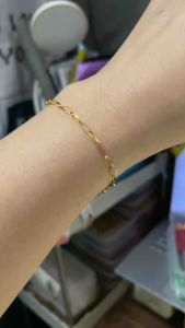 PAWNABLE 18K Saudi Gold Lightweight Oval Paperclip designed bracelet(6.5”- 7.5”/manipis)✨