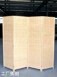 Natural Bamboo Room Divider Screen with Wooden Feet – 4 & 6 Panel Privacy Partition (7 Colors Available)