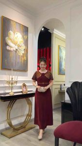 Đầm Đi Tiệc [ Salu Store ] HL689 Lững + HL690 Dài Chất Vải Thun Nhũ Đính Đá DMC Cao Cấp 50kg đến 75kg