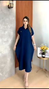 Daster Aletha Wanita Murah Terbaru: Dress Ibu Hamil Bahan Crinkle Airflow LD 120 PB 120 Jumbo