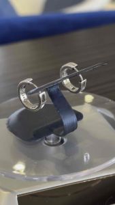 Reraya ต่างหูเงินแท้ ฝังเพชรโมอีสรวม 0.58ct เงินแท้ 925 ชุบทองคำขาว14k-E40