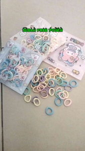 Ikat rambut donat anak isi 50 free pouch