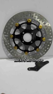 Piringan Disc Cakram Depan Lebar UK 300MM Model KTC Bulat Plus Breket Khairisma Supra 125