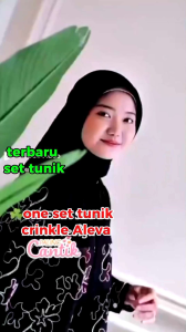 viona set tunik crinkle Aleva setelan celana wanita dewasa tunik jumbo busui bahan crinkle Aleva model terbaru kekinian motif bunga etnik abstrak