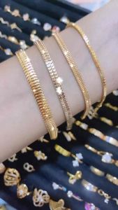 GELANG RANTAI LIPAN GELANG MILANO ITALI DOUBLE GOLD DEWASA