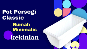 Pondox Pot Bunga Persegi Panjang Modern Classie 36 Cm  White Doff