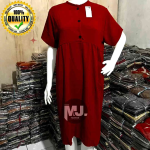 Dress Laura Viral Kekinian | 2 Saku Kancing Buka Crinkle Airflow Premium - Fashionable & Nyaman
