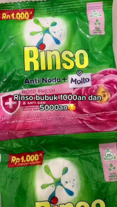 MURAH: RINSO bubuk40g anti noda + Molto rose fresh 1x kucek 1RENCENG