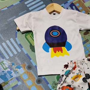 KAYLA KIDS - BAJU SETELAN ANAK LAKI LAKI PEREMPUAN MOTIF ROKET USIA 1-10 TAHUN