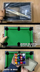 Mainan Billiard Pool Table Kayu Ukuran Besar 58Cm Real Murah