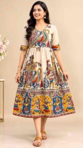 Taaraluxe -ikath frocks|pure cotton frock|kalmkaari frocks|sg-ready stocks|