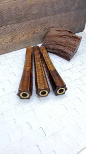 Pipa Once Klokotan Kayu Galih Kelor Jawa Model Belimbing Segi 6 L79