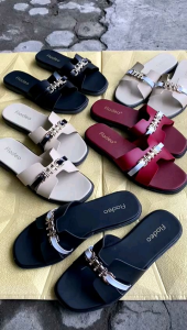 Promo!! Sandal wanita motif H gesper//sendal slop wanita//sandal wanita