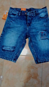 Celana Pendek Jeans Sobek Ripped Casual Denim
