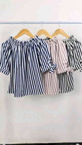 LVL - New Blus Sabrina Salur Stripe Blouse Atasan Wanita Baju Fashion Model Terbaru Pita Line Garis2