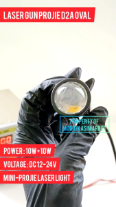Lampu Tembak Laser 2Warna D2 Oval Lampu Tembak 12V - 24V Putih Kuning