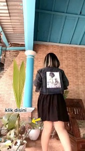 JAKET JEANS CROP PITA BELAKANG RAWIS TERBARU JAKET OVERSIZE