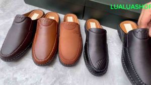 Giày sục nam da thật L82. Bảo hành 12 tháng