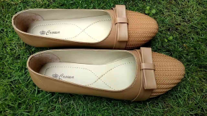CROWIL 07- Flat Shoes Wanita Sepatu  Balet Terbaru Size 37-41 Moca