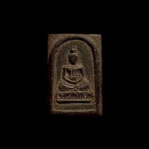 พระสมเด็จหลวงพ่อกวย วัดโฆสิตาราม จ.ชัยนาท เนื้อไม้พญางิ้วดำ รุ่นฝังลูกนิมิตร ปี2521 สวยมาก #4096