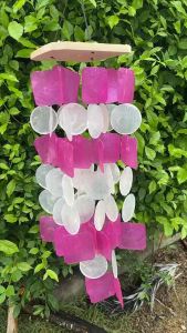 โมบายกระดิ่งลม ไม้สีเหลี่ยม